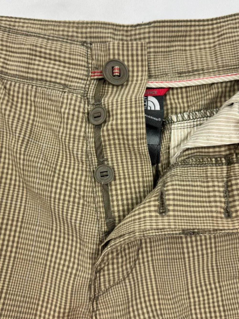 THE NORTH FACE Mens Brown Plaid Cargo Casual Shorts 11